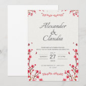 Weddenschappen Japanse bloemen Save The Date (Voorkant / Achterkant)