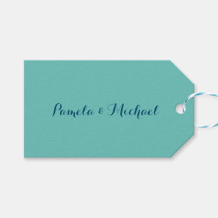 Weddenschappen met minimalistisch klassiek blauw cadeaulabel