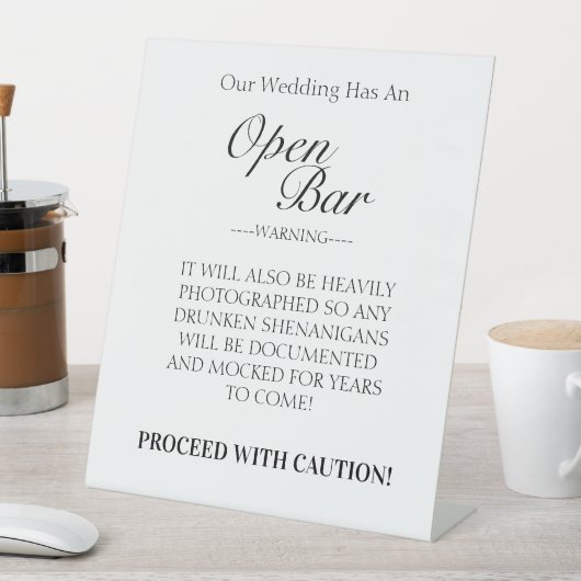 Weddenschappen met open staaf voor bruiloft reclamebord met voetstuk (Insitu)