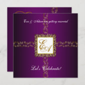 Weddenschappen met Paars Gold Leaf Kaart (Voorkant / Achterkant)