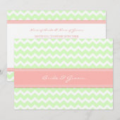 Weddenschappen Mint Coral Chevron Kaart (Voorkant / Achterkant)