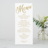 Weddenschappen | Moderne typografie (goud) Menu (Staand voorkant)