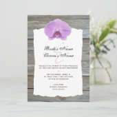 Weddenschappen Noite Paarse Orchid en Barnwood Kaart (Staand voorkant)