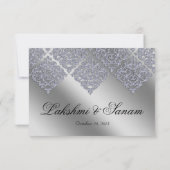 Weddenschappen Ontvangen Damask Xmas Sparkle Kaart (Achterkant)