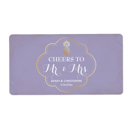 Weddenschappen Ontvangst Mini Champagne Label Pine (Voorkant)