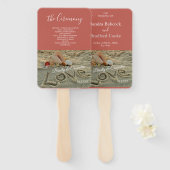 Weddenschappen op het strand, liefde in het zand K Handwaaier (Voorkant en achterkant)