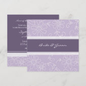 Weddenschappen Paarse en Witte Floral Kaart (Voorkant / Achterkant)