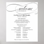 Weddenschappen-programma Elegant Black Script Poster (Voorkant)