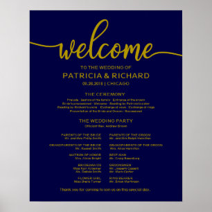 Weddenschappen-programma Gold Navy Blue Poster