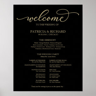 Weddenschappen Programma Gold Script Black Sign Poster