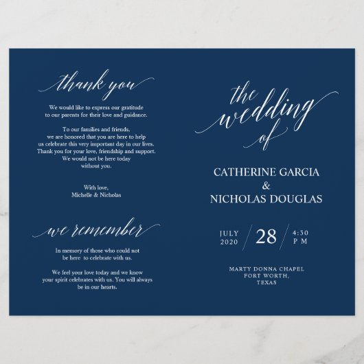Weddenschappen-programma Modern Elegance Navy Blue (Voorkant)