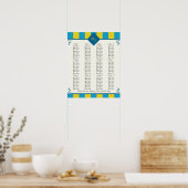 Weddenschappen-receptieschema - Standaardafmetinge Poster (Keuken)