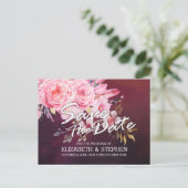 Weddenschappen redden de datum waarop Floral Feath Aankondigingskaart (Staand voorkant)