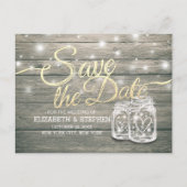 Weddenschappen redden de datum waarop Rustic Wood Aankondigingskaart (Voorkant)
