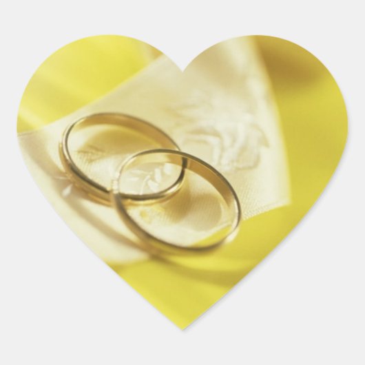 Weddenschappen Rings Ribbon Wedding Hearts Hart Sticker (Voorkant)