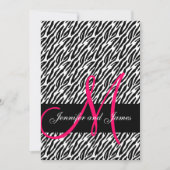 Weddenschappen Roze Monogram Zebra Pattern Kaart (Voorkant)