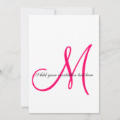 Weddenschappen Roze Monogram Zebra Pattern Kaart (Achterkant)