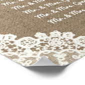 Weddenschappen | Rustic Burlap & Lace Poster (Hoek)