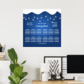 Weddenschappen Snowflake Decoration Blue Poster (Thuiskantoor)