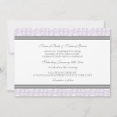 Weddenschappen Violet Grey White Damask Kaart (Achterkant)