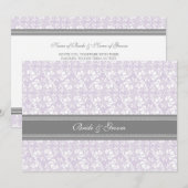 Weddenschappen Violet Grey White Damask Kaart (Voorkant / Achterkant)