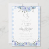 Weddenschapper | Monogram, gekleurd Floral Blue Kaart (Voorkant)