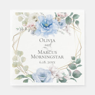 Weddenschapper Powder Blue Peony Flowers Servet