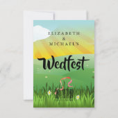 Weddenschapsbloemen Festival Fields Wedding RSVP Save The Date (Achterkant)