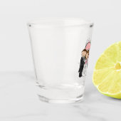 Weddenschapsbride en bruom shot glas (Links)