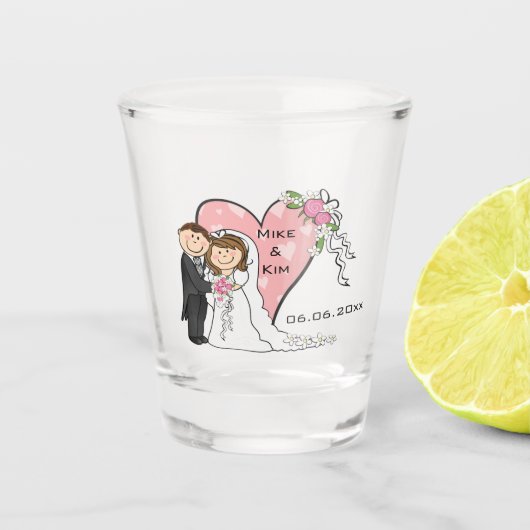 Weddenschapsbride en bruom shot glas (Voorkant)