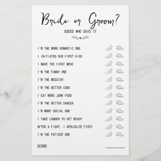 Weddenschapsgame Bride of Groom Black & White