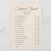 Weddenschapsgame Bride of Groom Rustic Paper (Voorkant / Achterkant)