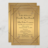 Weddenschapskaart, Great Gatsby, goud en goud Kaart (Voorkant / Achterkant)