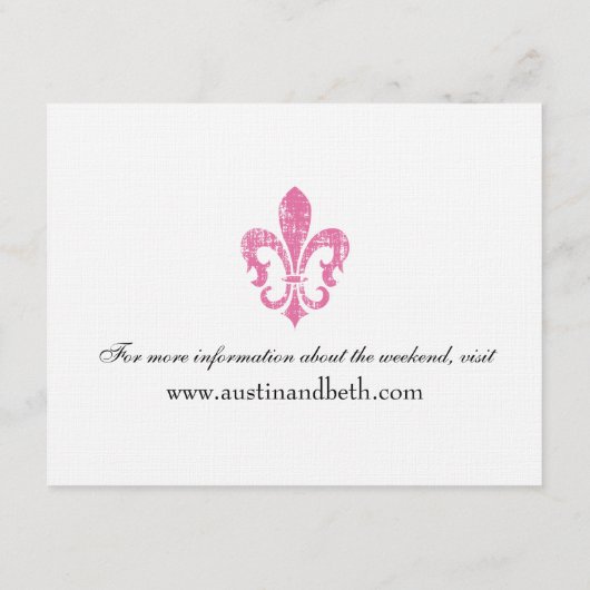 Weddenschapskaart | New Orleans | Roze Informatiekaartje (Achterkant)