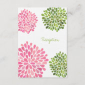 Weddenschapskaart Roze en Groene Bloomen Informatiekaartje (Voorkant)