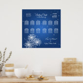 Weddenschapskaart zomer Sparkle Sapphire Blue Poster (Keuken)