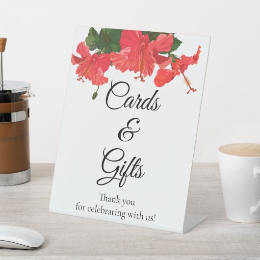 Weddenschapskaarten en cadeaubonborden met Hibiscu Reclamebord Met Voetstuk (Insitu)