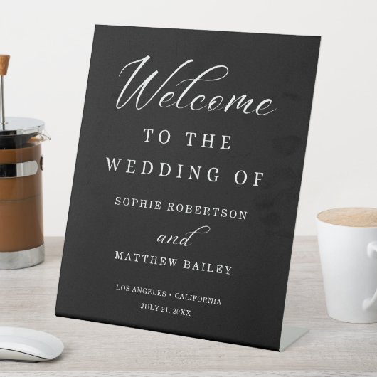 Weddenschapskeering Modern Script Welcome Pedestal Reclamebord Met Voetstuk (Insitu)
