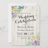 Weddenschapskeering Succulente Planten Rustisch ho Kaart (Voorkant)