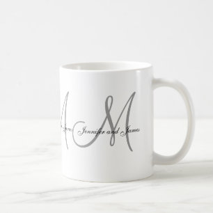 Weddenschapsmonogram en Namen Gift Favor Mok