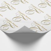 Weddenschapsmonogram T Gift Wrapping paper Cadeaupapier (Hoek)