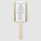 Weddenschapsprogramma - Gold Glitter Elegance Handwaaier (Achterkant)