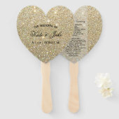 Weddenschapsprogramma - Gold Glitter Fab Handwaaier (Voorkant en achterkant)