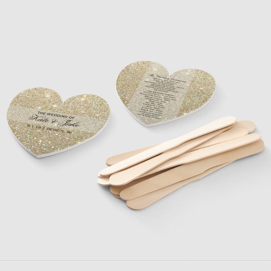 Weddenschapsprogramma - Gold Glitter Fab Handwaaier (Niet-gemonteerd)