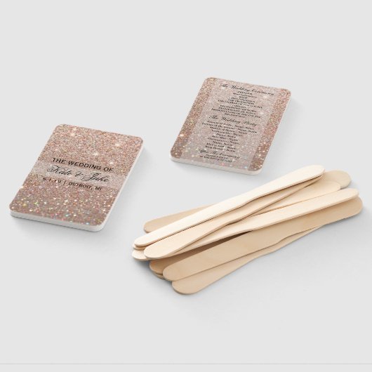 Weddenschapsprogramma - Roos Gold Glitter Fab Handwaaier (Niet-gemonteerd)