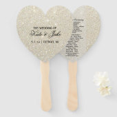 Weddenschapsprogramma - White Gold Glitter Fab Handwaaier (Voorkant en achterkant)