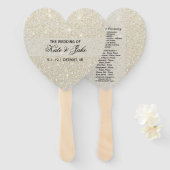 Weddenschapsprogramma - White Gold Glitter Fab Handwaaier (Voorkant en achterkant)