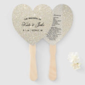 Weddenschapsprogramma - White Gold Glitter Fab Handwaaier (Voorkant en achterkant)