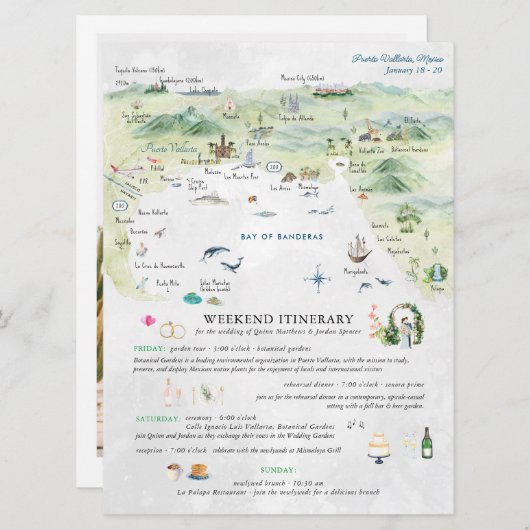 Weddenschapsweek in Puerto Vallarta | Reisroute (Voorkant / Achterkant)