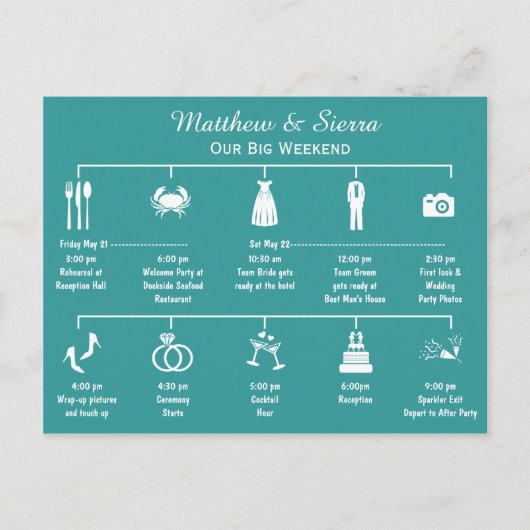 Weddenschapsweek tijdlijn route briefkaart (Voorkant)